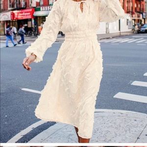 Lulu’s It’s a Love Story Cream Fringe Midi Dress